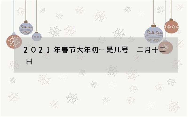 2021年春节大年初一是几号 二月十二日